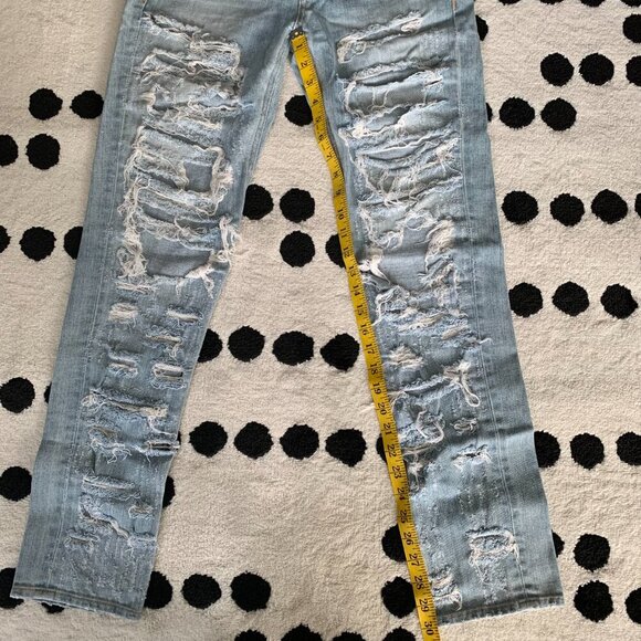 Rag & Bone The DRE Distressed Thrashed Denim Light Wash Jeans - Picture 16 of 16